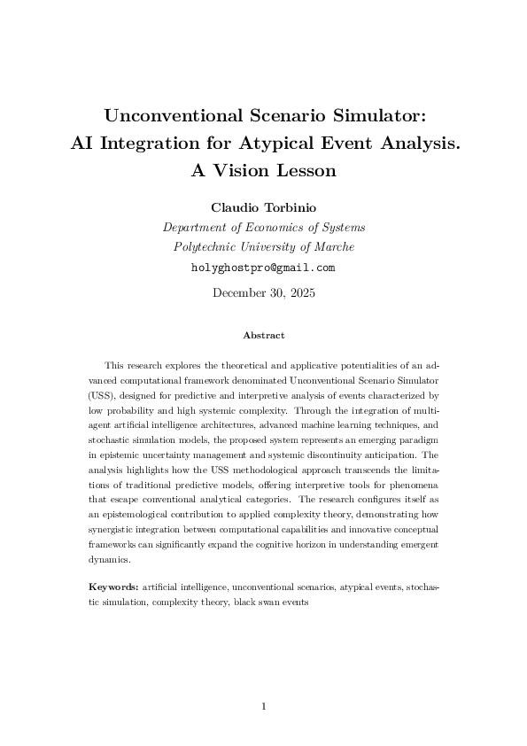 (PDF) Unconventional Scenario Simulator: AI Integration for Atypical ...