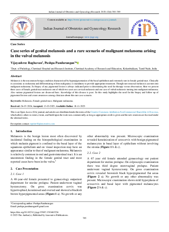 (PDF) Case series of genital melanosis and a rare scenario of malignant ...