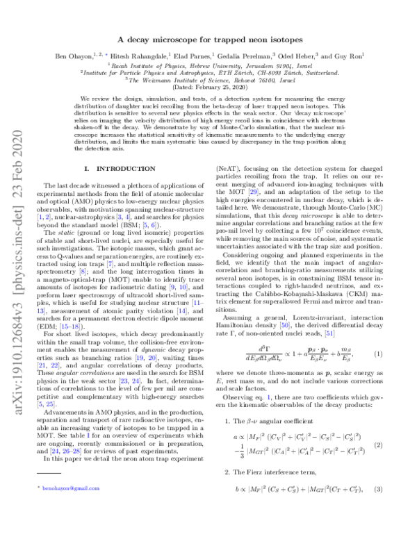 (PDF) Decay microscope for trapped neon isotopes