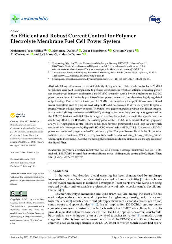 (PDF) An Efficient and Robust Current Control for Polymer Electrolyte ...