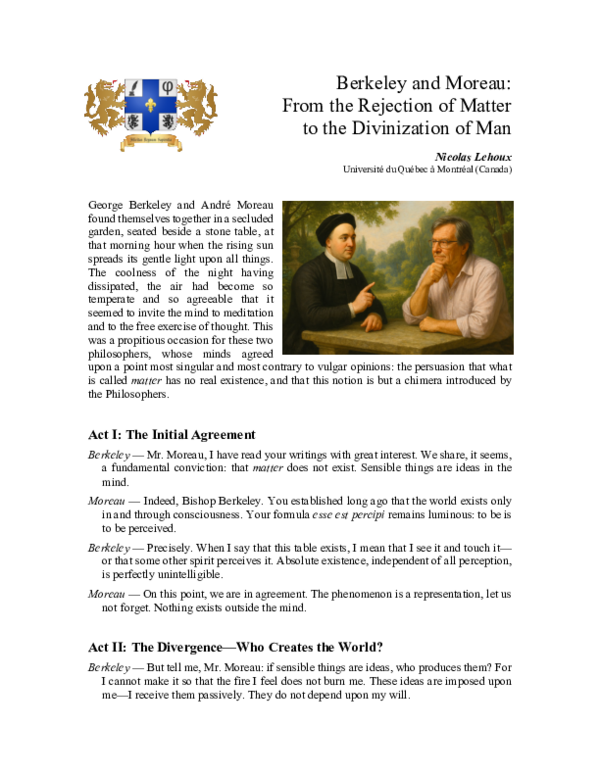 (PDF) Berkeley and Moreau: From the Rejection of Matter to the ...