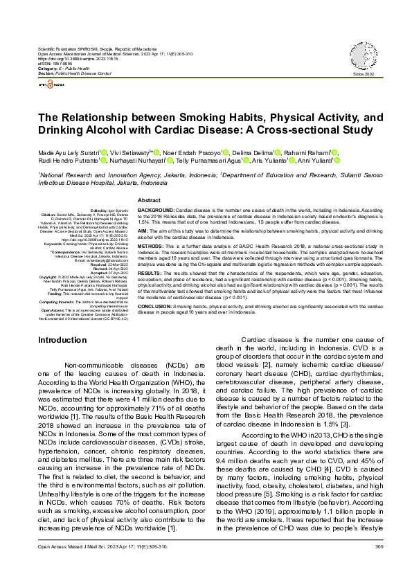 (PDF) The Relationship between Smoking Habits, Physical Activity, and ...
