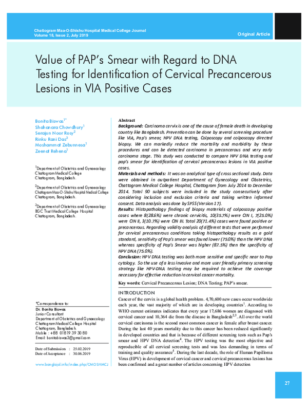 (PDF) Value of PAP’s Smear with Regard to DNA Testing for ...