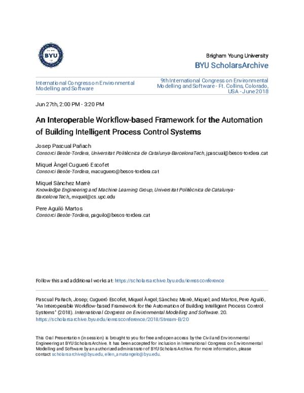 (PDF) An Interoperable Workflow-based Framework for the Automation of ...