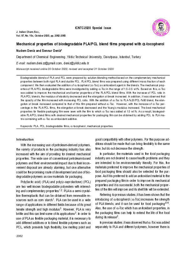 (PDF) Mechanical properties of biodegradable PLA/PCL blend films ...