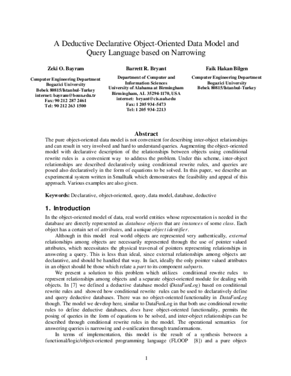 (PDF) A Deductive Declarative Object-Oriented Data Model and Query ...