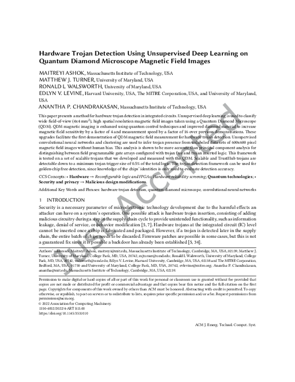 (PDF) Hardware Trojan Detection Using Unsupervised Deep Learning on ...