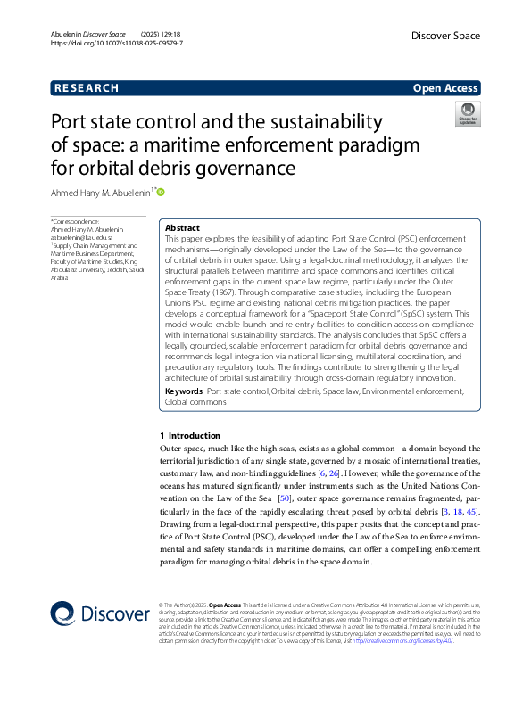 (PDF) Port state control and the sustainability of space: a maritime ...