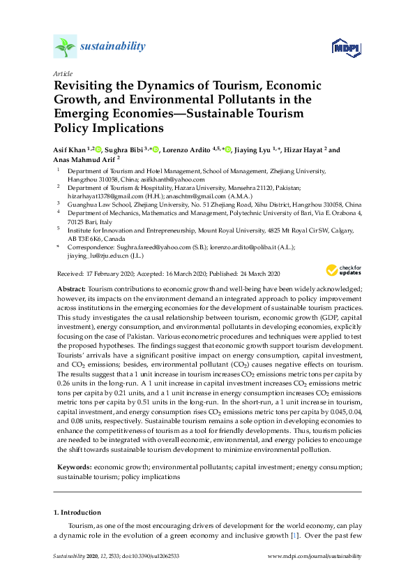 (PDF) Revisiting the Dynamics of Tourism, Economic Growth, and ...