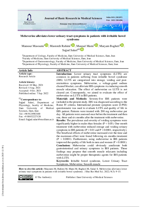 (PDF) Mebeverine alleviates lower urinary tract symptoms in patients ...