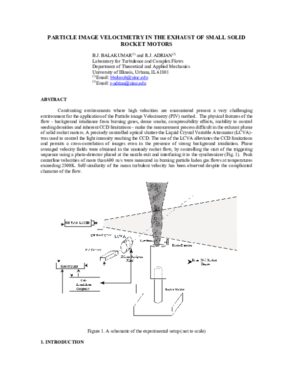 (PDF) Particle Image Velocimetry in the Exhaust of Small Solid Rocket ...
