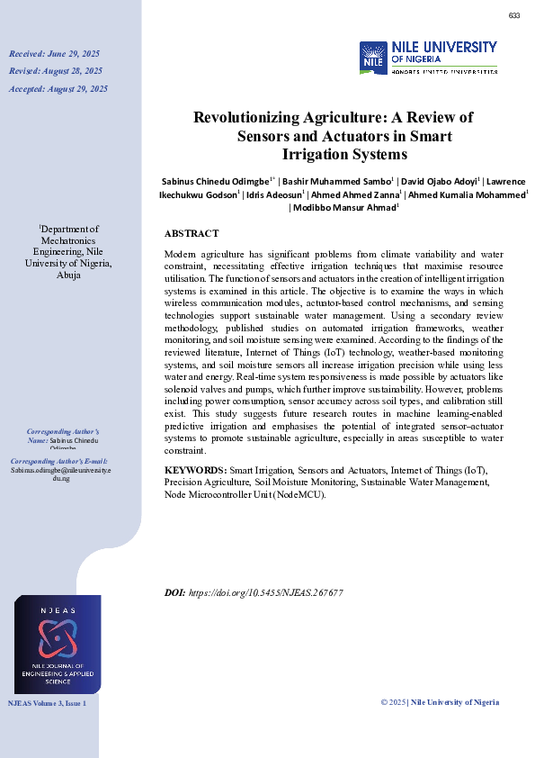 (PDF) Revolutionizing Agriculture: A Review of Sensors and Actuators in ...