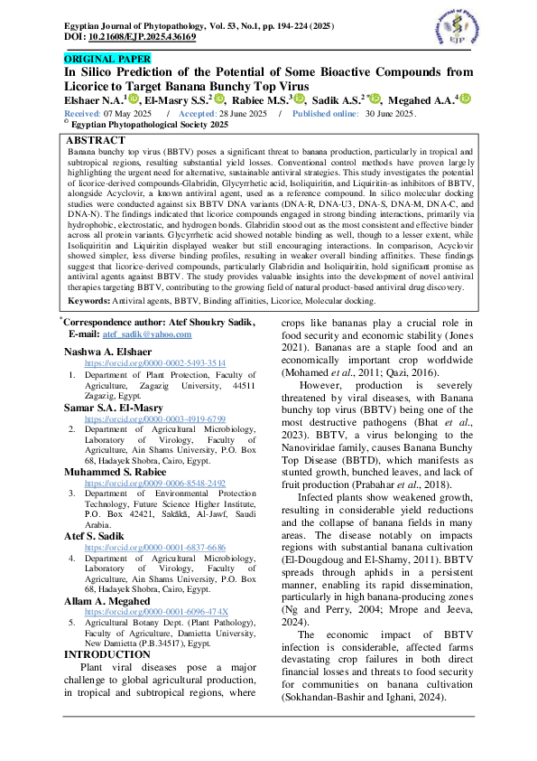 (PDF) In Silico prediction of the potential of some bioactive compounds ...
