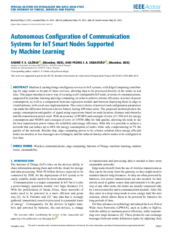 (PDF) Autonomous Configuration of Communication Systems for IoT Smart ...
