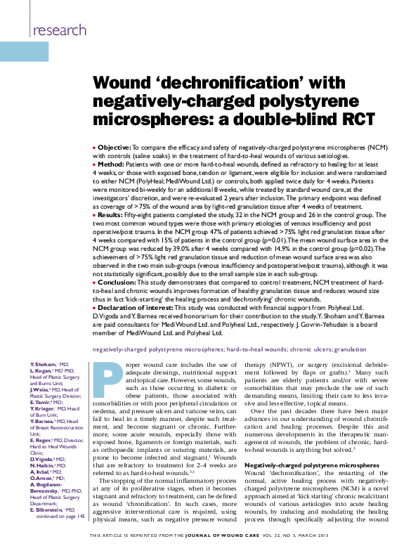 (PDF) Wound ‘dechronification’ with negatively-charged polystyrene ...