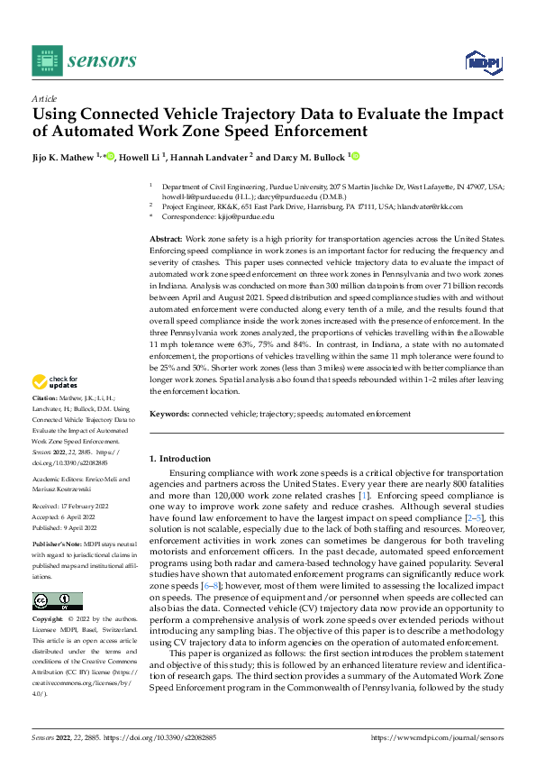 (PDF) Using Connected Vehicle Trajectory Data to Evaluate the Impact of ...