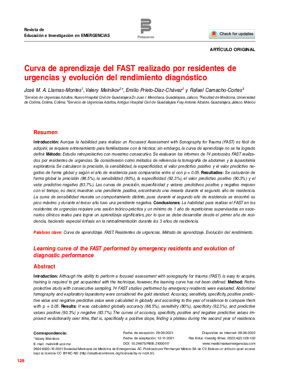 (PDF) Curva de aprendizaje del FAST realizado por residentes de ...