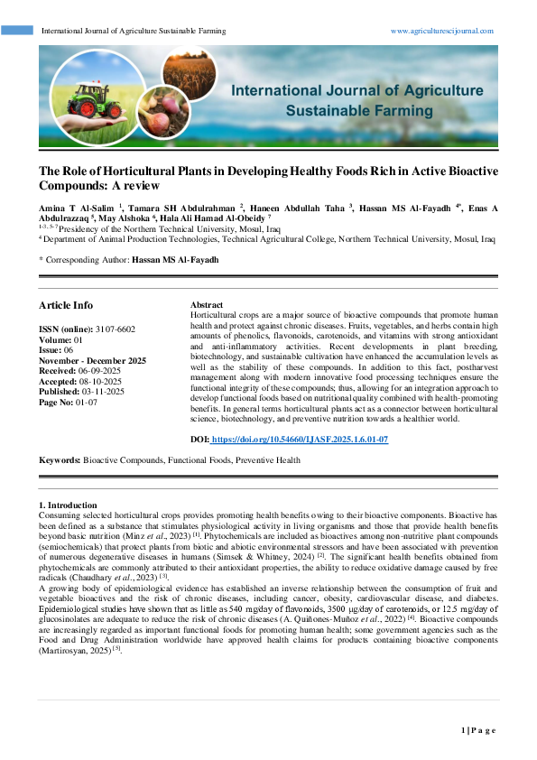 (PDF) The Role of Horticultural Plants in Developing Healthy Foods Rich ...
