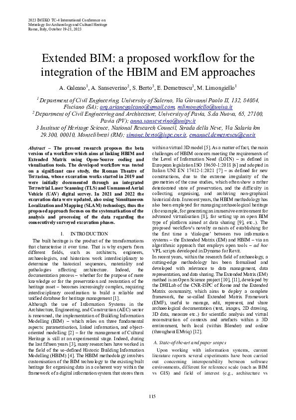 (PDF) Extended BIM: a proposed workflow for the integration of the HBIM ...