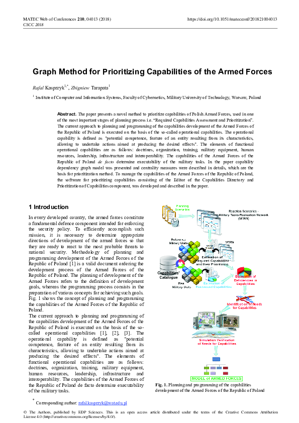 (PDF) Graph Method for Prioritizing Capabilities of the Armed Forces