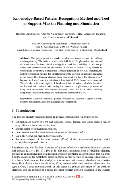 (PDF) Knowledge-Based Pattern Recognition Method and Tool to Support ...