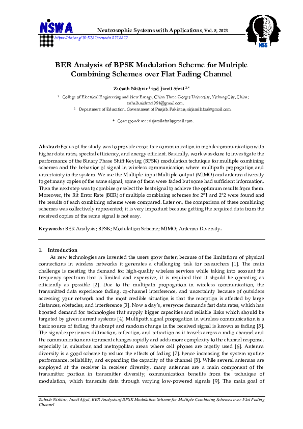 (PDF) BER Analysis of BPSK Modulation Scheme for Multiple Combining ...