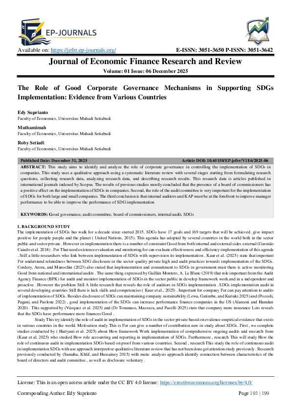 (PDF) The Role of Good Corporate Governance Mechanisms in Supporting ...
