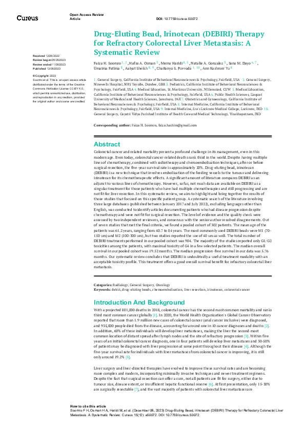 (PDF) Drug-Eluting Bead, Irinotecan (DEBIRI) Therapy for Refractory ...