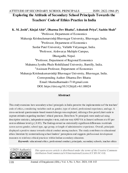 (PDF) Exploring the Attitude of Secondary School Principals Towards the ...