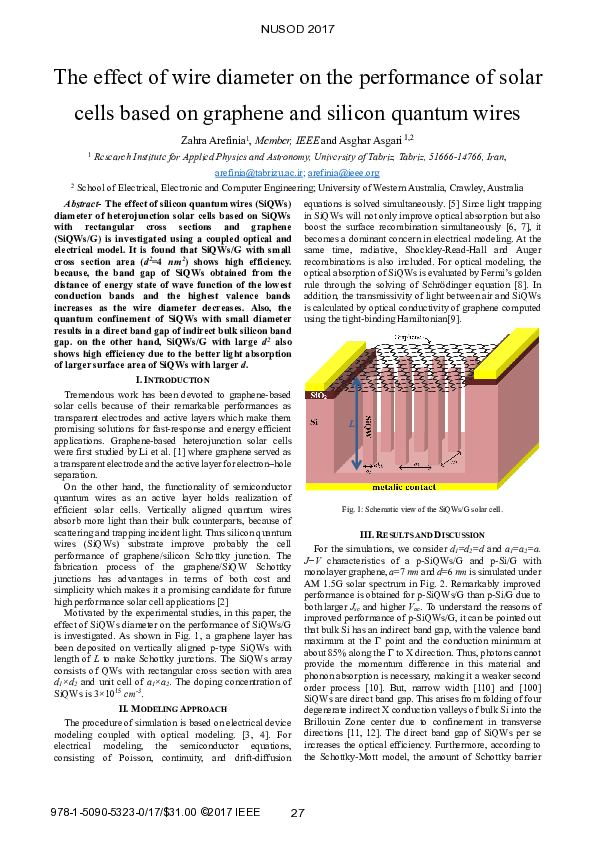 (PDF) The effect of wire diameter on the performance of solar cells ...