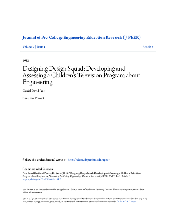 (PDF) Designing Design Squad: Developing and Assessing a Children’s ...