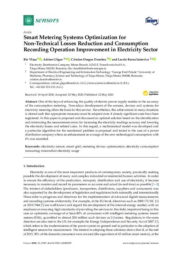 (PDF) Smart Metering Systems Optimization for Non-Technical Losses ...