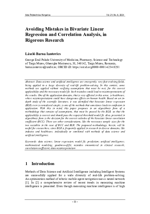 (PDF) Avoiding Mistakes in Bivariate Linear Regression and Correlation ...
