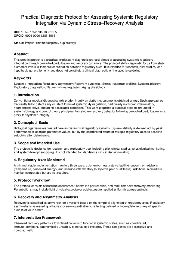 (PDF) Practical Diagnostic Protocol for Assessing Systemic Regulatory ...