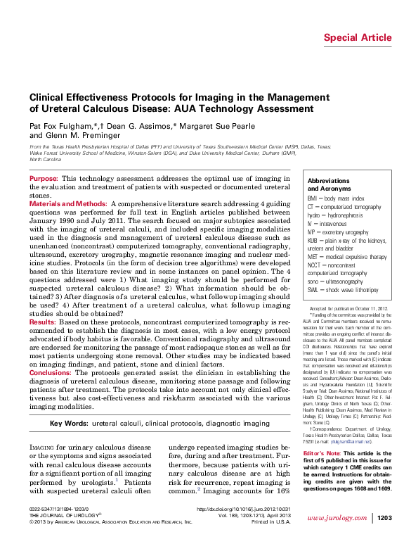 (PDF) Clinical Effectiveness Protocols for Imaging in the Management of ...