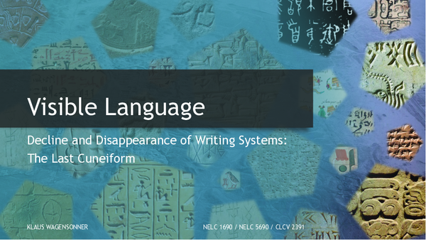 (PDF) Visible Language – Decline and Disappearance of Writing Systems ...