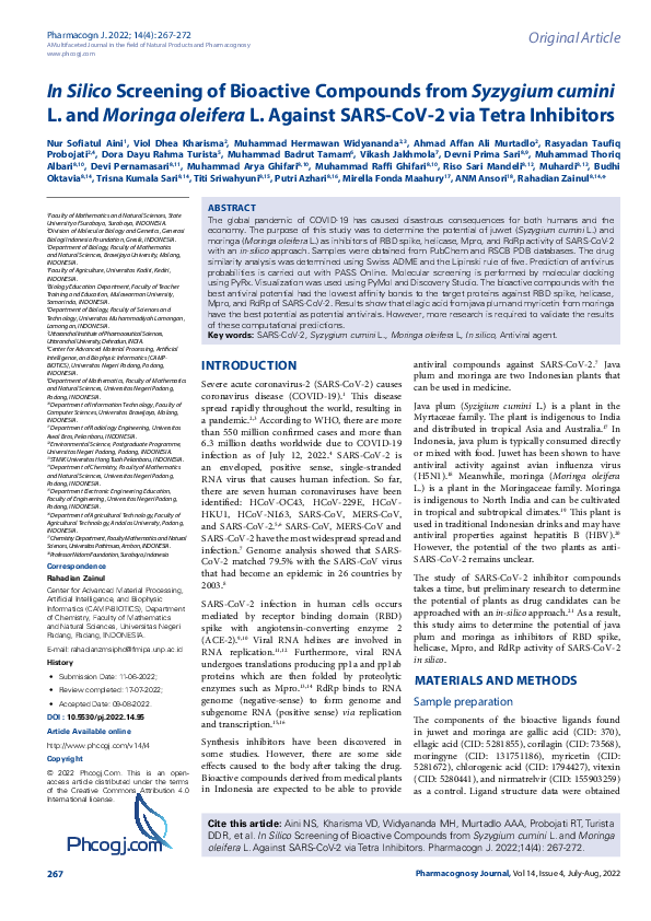 (PDF) In Silico Screening of Bioactive Compounds from Syzygium cumini L ...