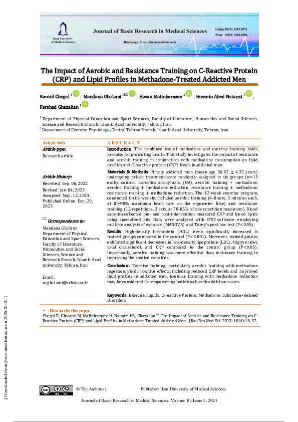 (PDF) The Impact of Aerobic and Resistance Training on C-Reactive ...