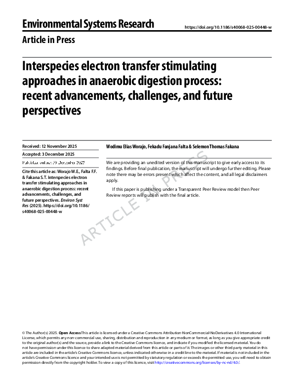 (PDF) Interspecies electron transfer stimulating approaches in ...