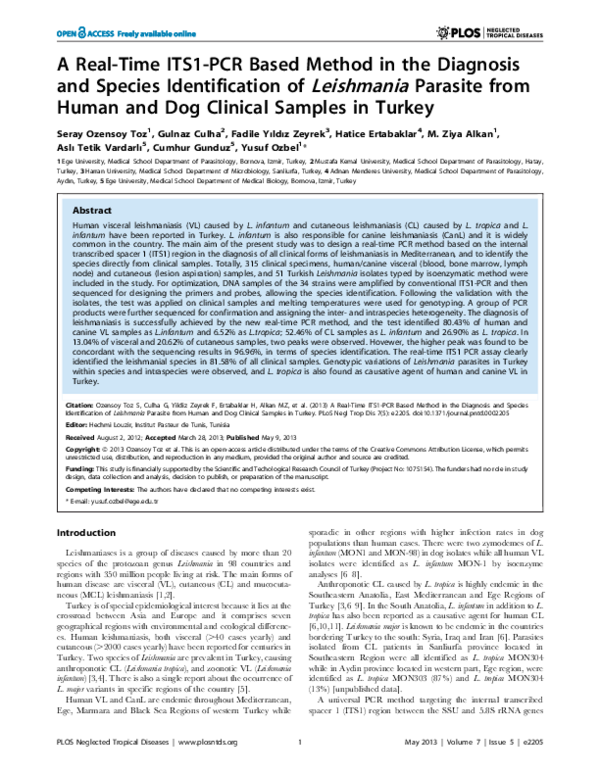 (PDF) A Real-Time ITS1-PCR Based Method in the Diagnosis and Species ...