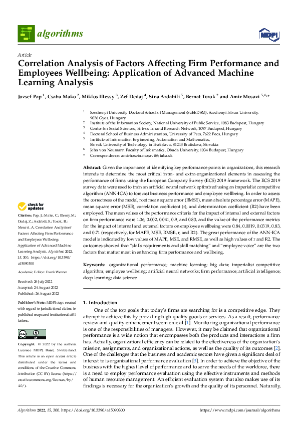 (PDF) Correlation Analysis of Factors Affecting Firm Performance and ...