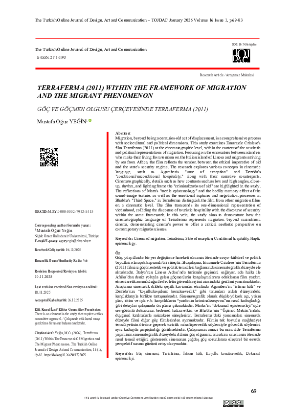 (PDF) TERRAFERMA (2011) WITHIN THE FRAMEWORK OF MIGRATION AND THE ...