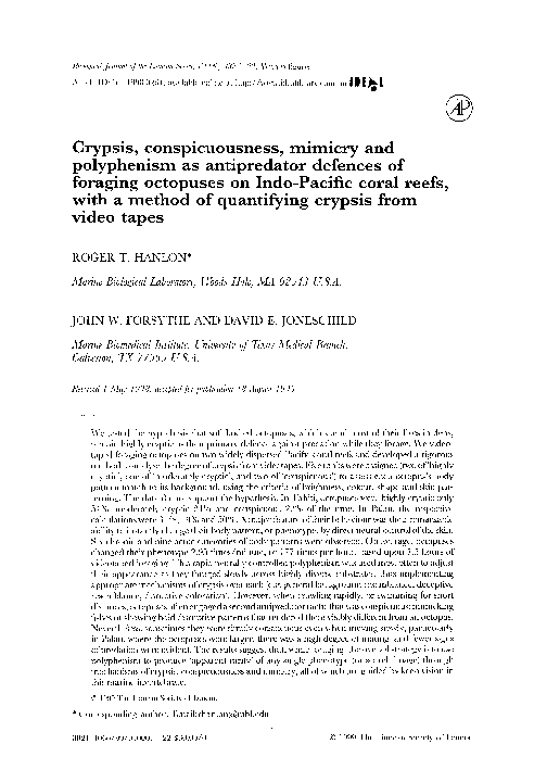 (PDF) Crypsis, conspicuousness, mimicry and polyphenism as antipredator ...