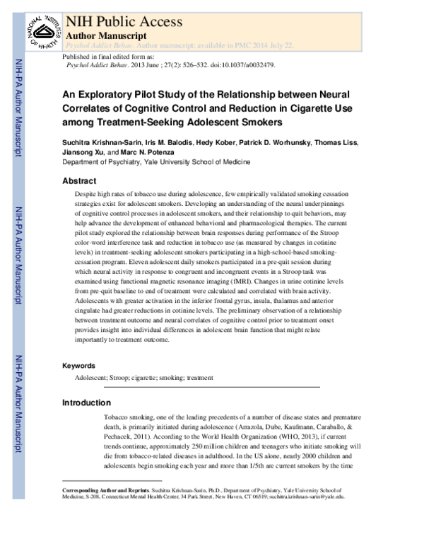 (PDF) An exploratory pilot study of the relationship between neural ...