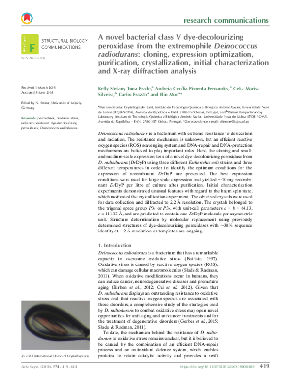 (PDF) A novel bacterial class V dye-decolourizing peroxidase from the ...