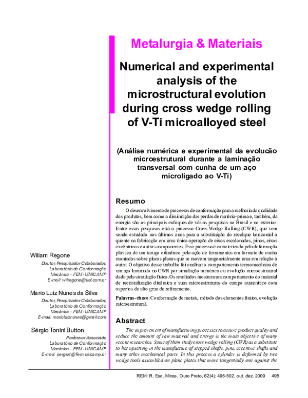 (PDF) Materiais Numerical and experimental analysis of the ...