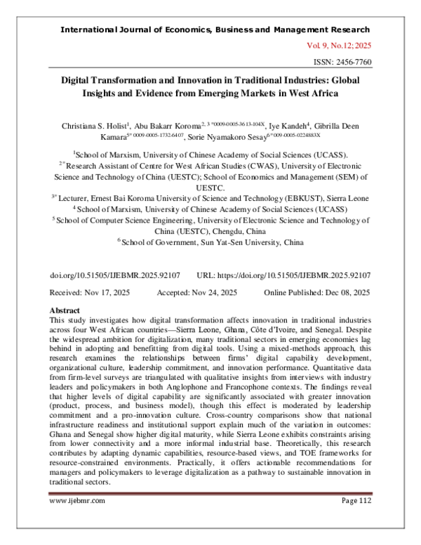 (PDF) Digital Transformation and Innovation in Traditional Industries ...