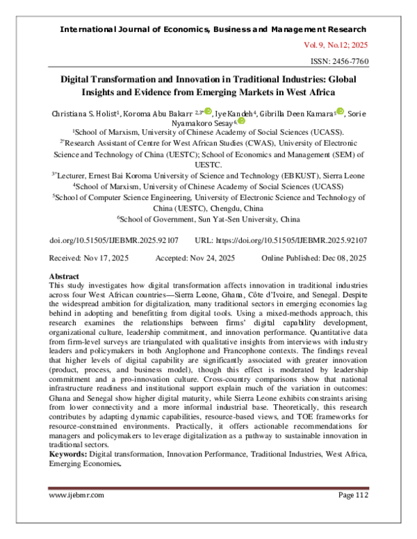 (PDF) Digital Transformation and Innovation in Traditional Industries ...