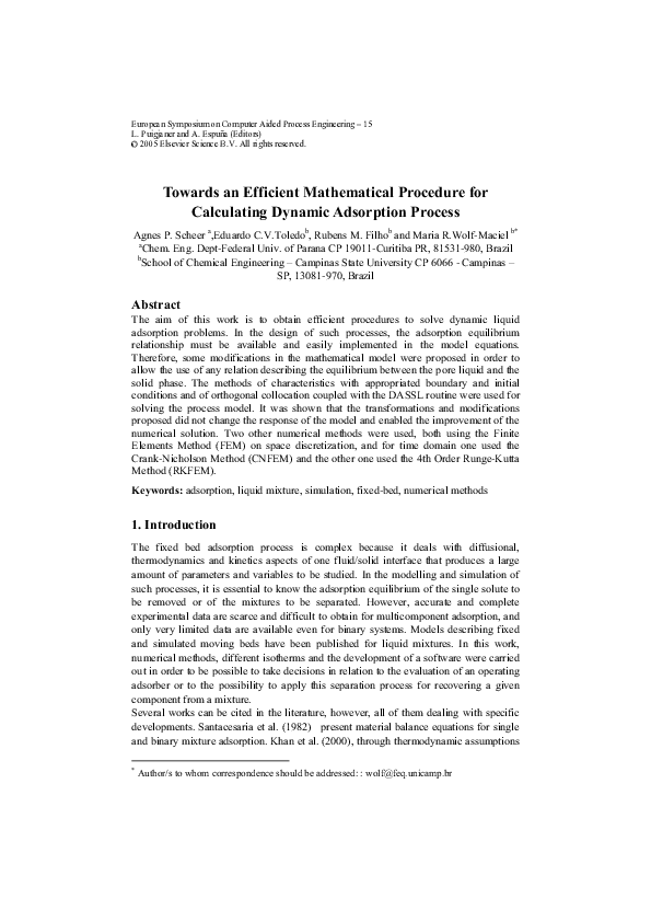 (PDF) Towards an efficient mathematical procedure for calculating ...