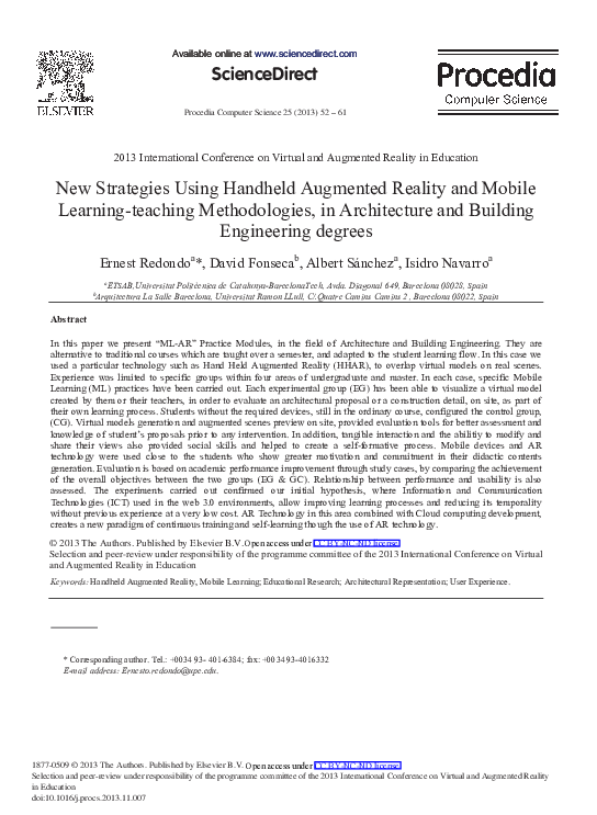 (PDF) New Strategies Using Handheld Augmented Reality and Mobile ...